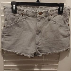 Wrangler gray high waist jean shorts